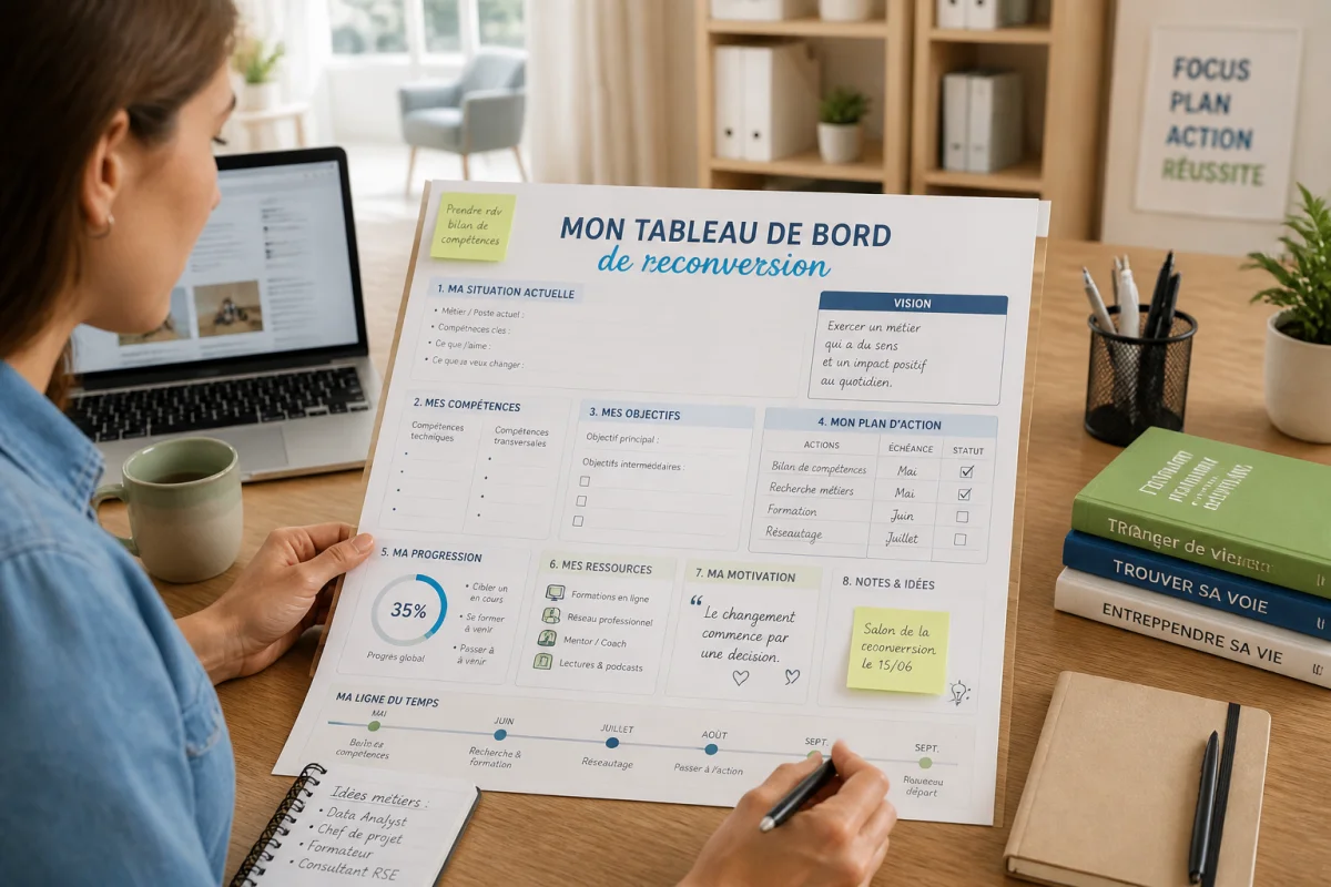 Organisation de reconversion professionnelle pour construire un projet réaliste